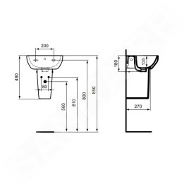 Ideal Standard i.Life - Cache-siphon, blanc T471501