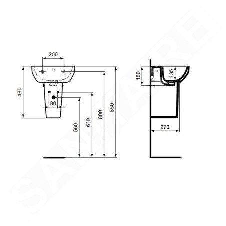 Ideal Standard i.Life - Cache-siphon, blanc T471501