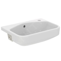 Ideal Standard i.Life S - Lavabo semi-encastrable, 500x360 mm, avec trop-plein, trou pour robinetterie à droite, blanc T458801