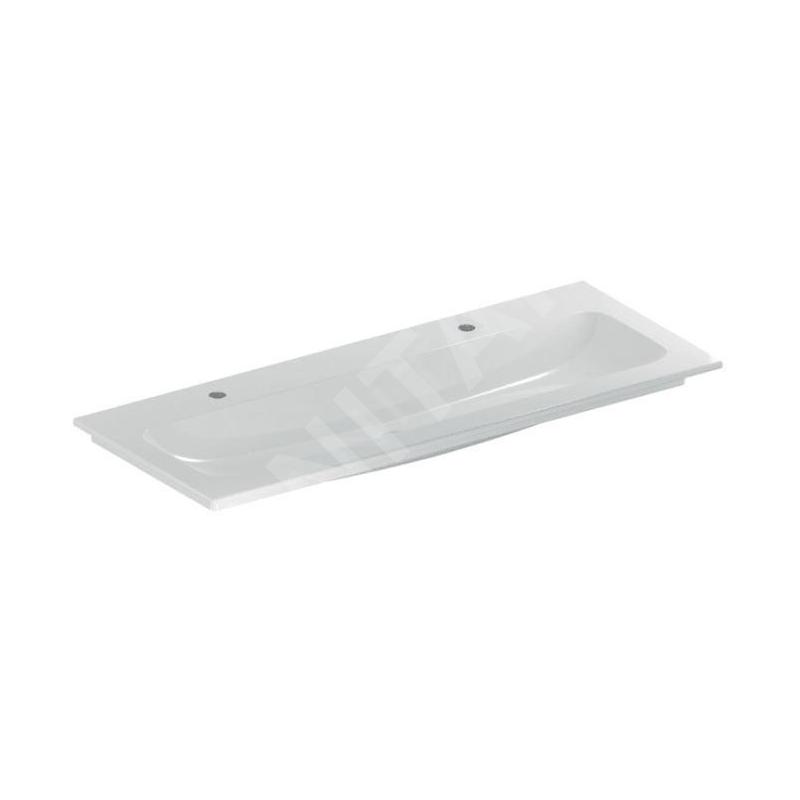 Geberit iCon - Meuble-lavabo double 1200x480x130 mm, sans trop-plein, 2 trous pour robinetterie, blanc 501.846.00.1 Geberit iCon - Meuble-lavabo double 1200x480x130 mm, sans trop-plein, 2 trous pour robinetterie, blanc 501.846.00.1