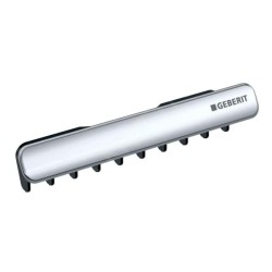 Geberit ONE - Couvercle de vidage pour lavabos avec sortie horizontale, insert de crête, chrome brillant 505.082.21.1