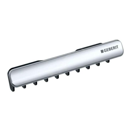 Geberit ONE - Couvercle de vidage pour lavabos avec sortie horizontale, insert de crête, chrome brillant 505.082.21.1