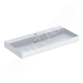 Geberit ONE - Lavabo 1050x480x142 mm, trop-plein caché, avec trou pour robinetterie, sortie horizontale, KeraTect, blanc