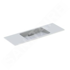 Geberit ONE - Lavabo 1200x400x130 mm, sans trop-plein, sans trou pour robinetterie, sortie horizontale, KeraTect, blanc