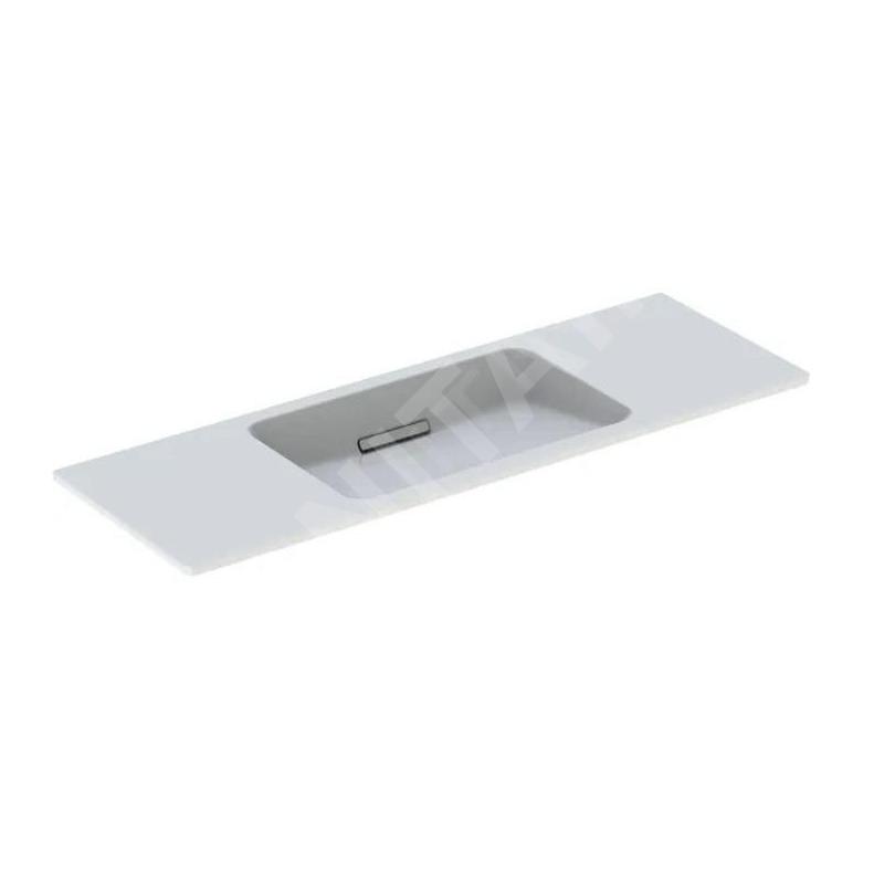 Geberit ONE - Lavabo 1200x400x130 mm, sans trop-plein, sans trou pour robinetterie, sortie horizontale, KeraTect, blanc Geberit ONE - Lavabo 1200x400x130 mm, sans trop-plein, sans trou pour robinetterie, sortie horizontale, KeraTect, blanc