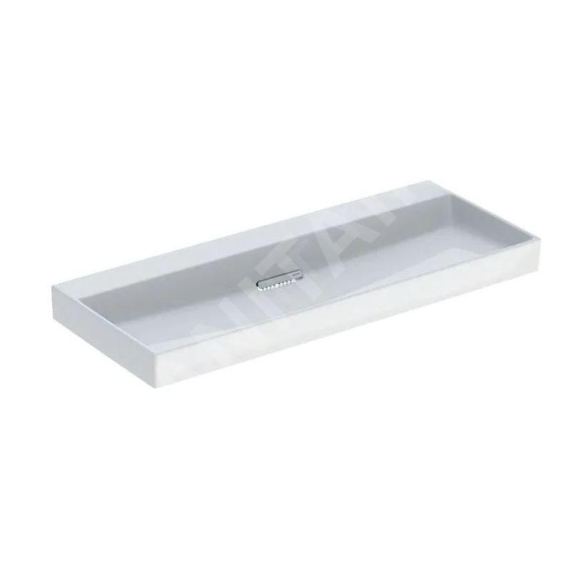 Geberit ONE - Lavabo 1200x480x142 mm, trop-plein caché, sans trou pour robinetterie, sortie horizontale, KeraTect, blanc Geberit ONE - Lavabo 1200x480x142 mm, trop-plein caché, sans trou pour robinetterie, sortie horizontale, KeraTect, blanc