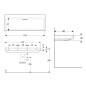 Geberit ONE - Lavabo 1200x480x142 mm, trop-plein caché, sans trou pour robinetterie, sortie horizontale, KeraTect, blanc Geberit ONE - Lavabo 1200x480x142 mm, trop-plein caché, sans trou pour robinetterie, sortie horizontale, KeraTect, blanc