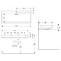 Geberit ONE - Lavabo 1200x480x142 mm, trop-plein caché, avec trou pour robinetterie, sortie horizontale, KeraTect, blanc Geberit ONE - Lavabo 1200x480x142 mm, trop-plein caché, avec trou pour robinetterie, sortie horizontale, KeraTect, blanc