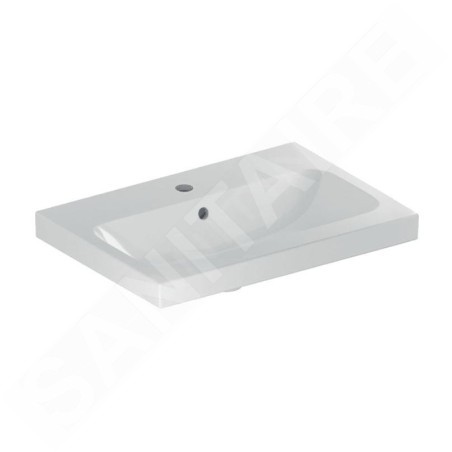 Geberit iCon - Lavabo 600x420x170 mm, avec trop-plein, avec trou pour robinetterie, KeraTect, blanc 501.841.00.2
