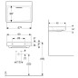 Geberit ONE - Lavabo 600x480x142 mm, trop-plein caché, sans trou pour robinetterie, sortie horizontale, KeraTect, blanc Geberit ONE - Lavabo 600x480x142 mm, trop-plein caché, sans trou pour robinetterie, sortie horizontale, KeraTect, blanc