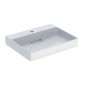 Geberit ONE - Lavabo 600x480x142 mm, trop-plein caché, avec trou pour robinetterie, sortie horizontale, KeraTect, blanc