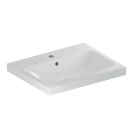 Geberit iCon - Lavabo 600x480x160 mm, avec trop-plein, avec trou pour robinetterie, KeraTect, blanc 501.834.00.2