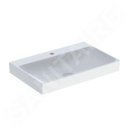 Geberit ONE - Lavabo 750x480x140 mm, sans trop-plein, avec trou pour robinetterie, KeraTect, blanc 505.020.01.2