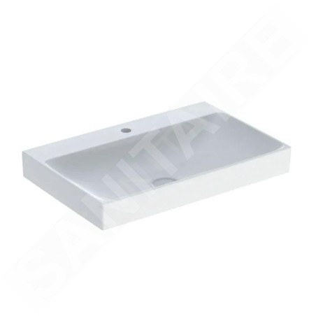 Geberit ONE - Lavabo 750x480x140 mm, sans trop-plein, avec trou pour robinetterie, KeraTect, blanc 505.020.01.2