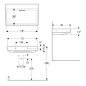 Geberit ONE - Lavabo 750x480x142 mm, trop-plein caché, sans trou pour robinetterie, sortie horizontale, KeraTect, blanc Geberit ONE - Lavabo 750x480x142 mm, trop-plein caché, sans trou pour robinetterie, sortie horizontale, KeraTect, blanc