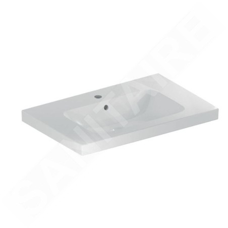 Geberit iCon - Lavabo 750x480x160 mm, avec trop-plein, avec trou pour robinetterie, KeraTect, blanc 501.839.00.2