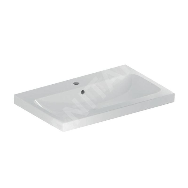 Geberit iCon - Lavabo 750x480x160 mm, avec trop-plein, avec trou pour robinetterie, KeraTect, blanc 501.835.00.2 Geberit iCon - Lavabo 750x480x160 mm, avec trop-plein, avec trou pour robinetterie, KeraTect, blanc 501.835.00.2
