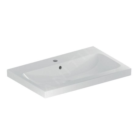 Geberit iCon - Lavabo 750x480x160 mm, avec trop-plein, avec trou pour robinetterie, KeraTect, blanc 501.835.00.2