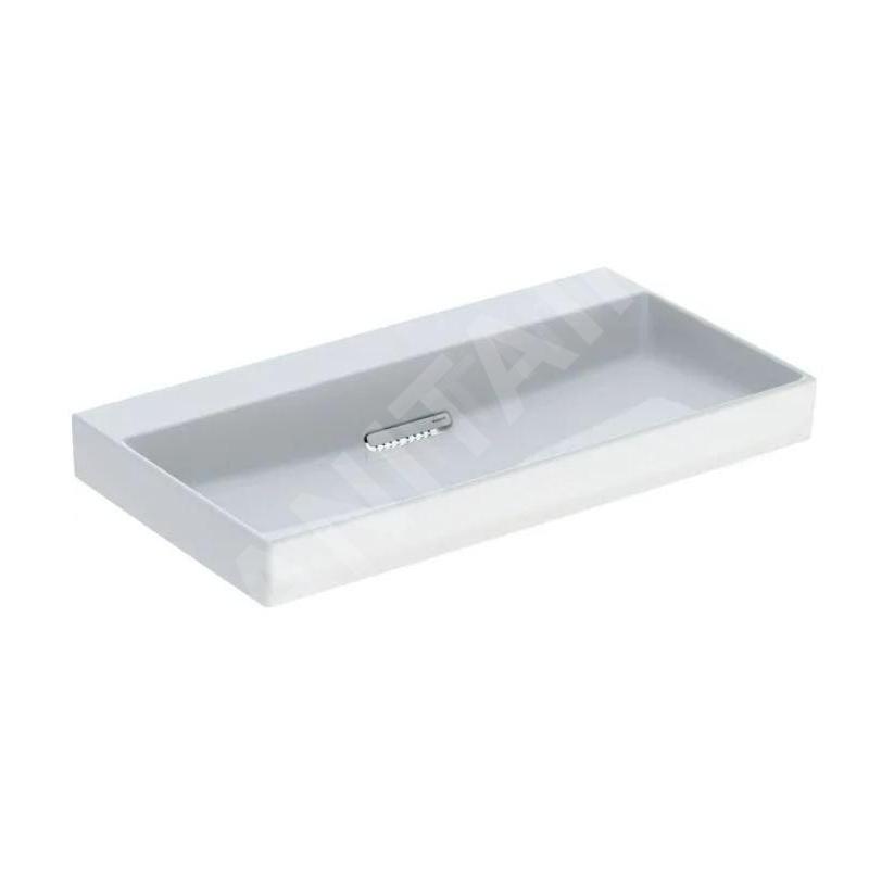 Geberit ONE - Lavabo 900x480x142 mm, trop-plein caché, sans trou pour robinetterie, sortie horizontale, KeraTect, blanc Geberit ONE - Lavabo 900x480x142 mm, trop-plein caché, sans trou pour robinetterie, sortie horizontale, KeraTect, blanc