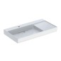 Geberit ONE - Lavabo 900x480x142 mm, trop-plein caché, avec trou pour robinetterie, sortie horizontale, KeraTect, blanc Geberit ONE - Lavabo 900x480x142 mm, trop-plein caché, avec trou pour robinetterie, sortie horizontale, KeraTect, blanc