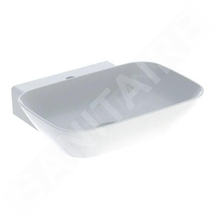 Geberit ONE - Lavabo à poser 500x425x140 mm, sans trop-plein, avec trou pour robinetterie, KeraTect, blanc 505.041.01.6