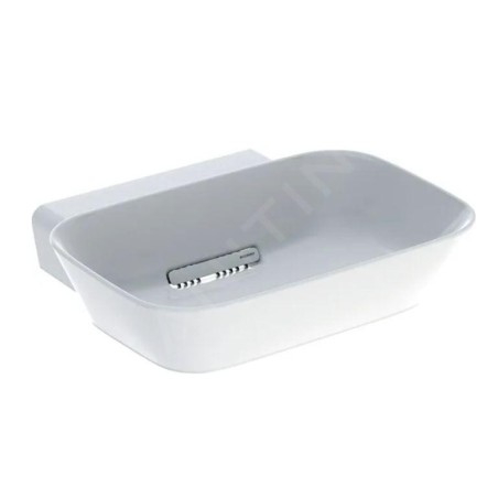 Geberit ONE - Lavabo à poser 500x425x154 mm, trop-plein caché, sans trou pour robinetterie, sortie horizontale, KeraTect, blanc