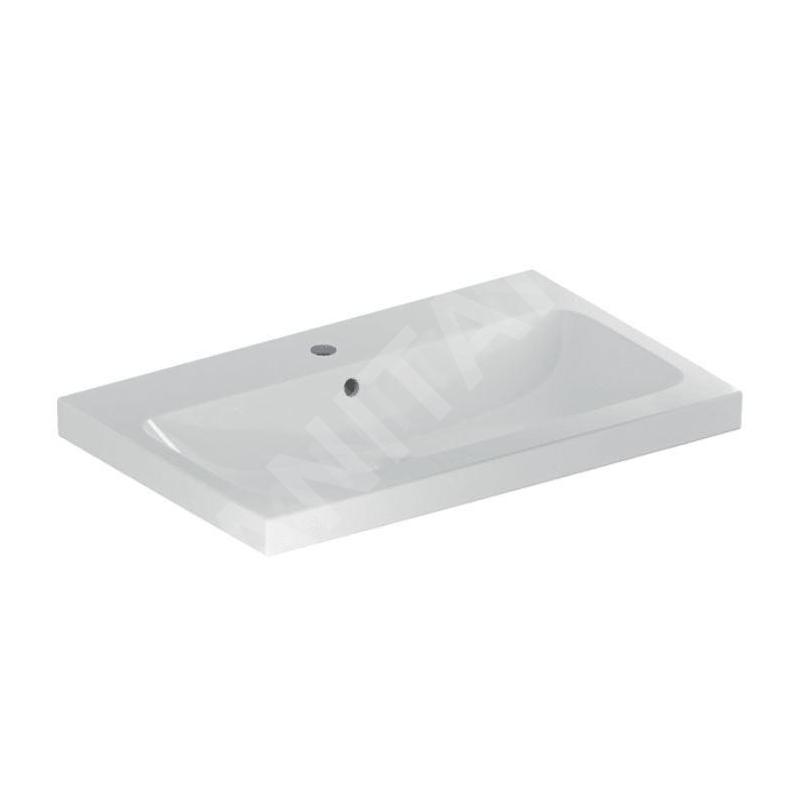 Geberit iCon - Lavabo à poser 750x480x160 mm, avec trop-plein, avec trou pour robinetterie, blanc 501.848.00.1 Geberit iCon - Lavabo à poser 750x480x160 mm, avec trop-plein, avec trou pour robinetterie, blanc 501.848.00.1