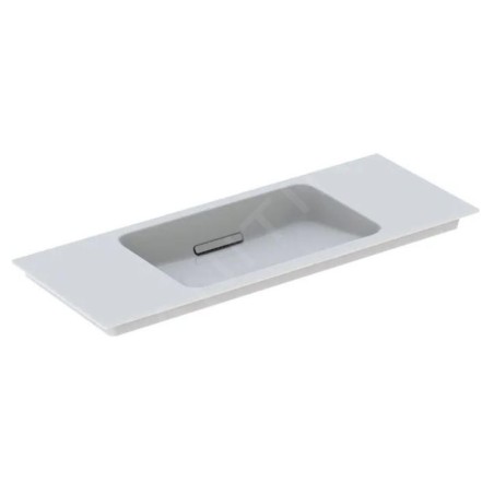 Geberit ONE - Meuble-lavabo 1050x400x130 mm, trop-plein caché, sans trou pour robinetterie, sortie horizontale, KeraTect, blanc