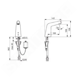 Hansa Designo - Mitigeur de lavabo électronique, Bluetooth, chrome 51932201