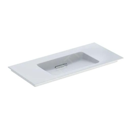 Geberit ONE - Meuble-lavabo 1050x480x130 mm, trop-plein caché, sans trou pour robinetterie, sortie horizontale, KeraTect, blanc