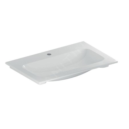 Geberit iCon - Meuble-lavabo 750x480x130 mm, sans trop-plein, avec trou pour robinetterie, KeraTect, blanc 501.844.00.2