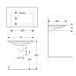 Geberit ONE - Meuble-lavabo 750x480x130 mm, trop-plein caché, sans trou pour robinetterie, sortie horizontale, KeraTect, blanc Geberit ONE - Meuble-lavabo 750x480x130 mm, trop-plein caché, sans trou pour robinetterie, sortie horizontale, KeraTect, blanc