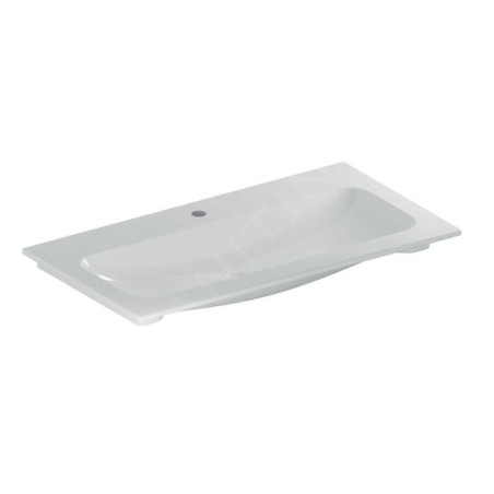 Geberit iCon - Meuble-lavabo 900x480x130 mm, sans trop-plein, avec trou pour robinetterie, KeraTect, blanc 501.845.00.2