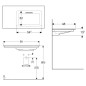 Geberit ONE - Meuble-lavabo 900x480x131 mm, trop-plein caché, sans trou pour robinetterie, sortie horizontale, KeraTect, blanc Geberit ONE - Meuble-lavabo 900x480x131 mm, trop-plein caché, sans trou pour robinetterie, sortie horizontale, KeraTect, blanc
