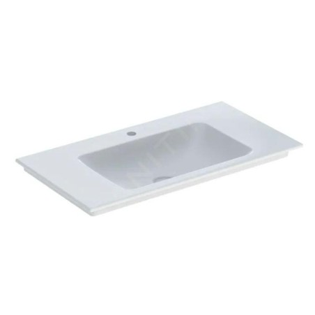 Geberit ONE - Meuble-lavabo 900x480x140 mm, sans trop-plein, avec trou pour robinetterie, KeraTect, blanc 505.010.01.3