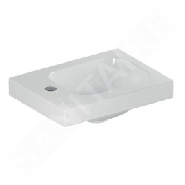 Geberit iCon - Lave-mains 380x280x130 mm, sans trop-plein, trou pour robinetterie à gauche, KeraTect, blanc 501.831.00.2