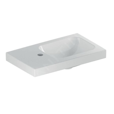 Geberit iCon - Lave-mains 530x310x130 mm, sans trop-plein, trou pour robinetterie à gauche, KeraTect, blanc 501.833.00.2