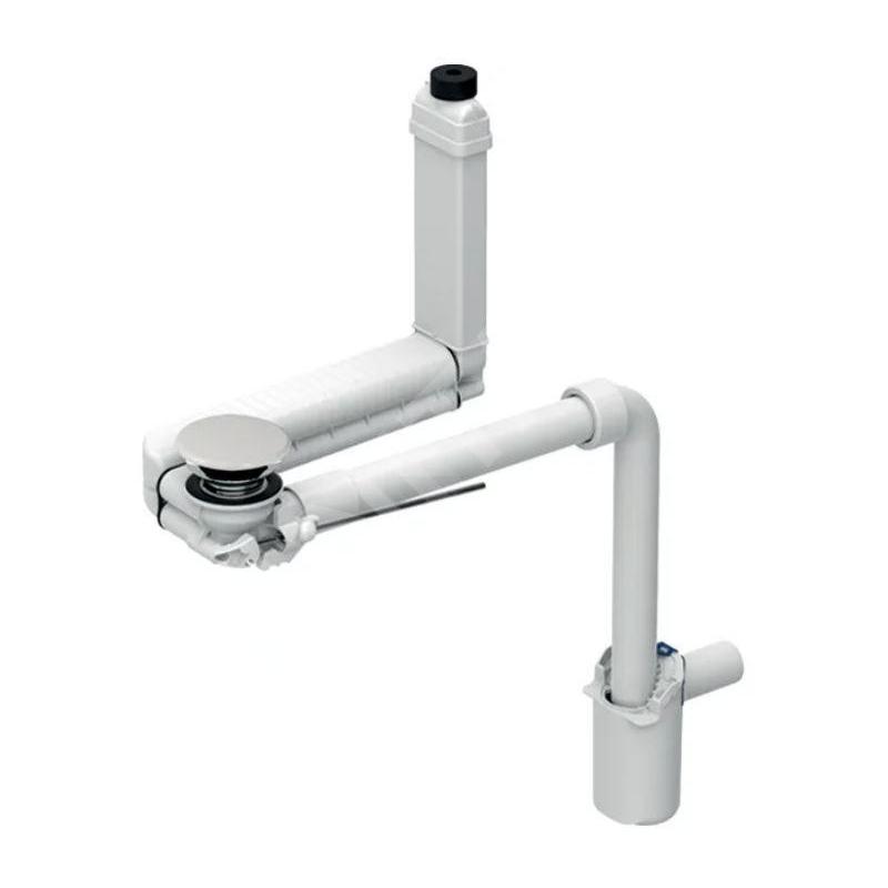 Geberit ONE - Siphon de lavabo gain de place avec vidage pour lavabos avec trop-plein caché, d 40 mm, blanc 152.061.01.1