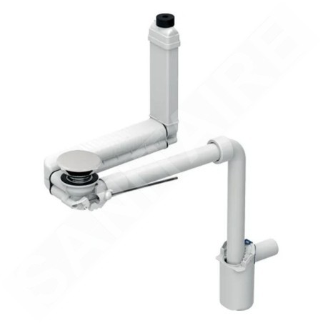 Geberit ONE - Siphon de lavabo gain de place avec vidage pour lavabos avec trop-plein caché, d 40 mm, blanc 152.061.01.1