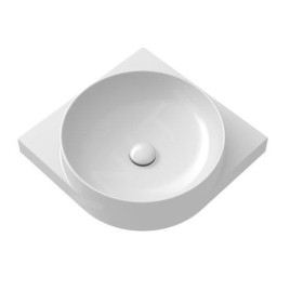 Ravak Yard - Lavabo d'angle 45x45 cm, sans trop-plein, trou pour robinet, blanc XJX01245000