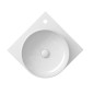 Ravak Yard - Lavabo d'angle 45x45 cm, sans trop-plein, trou pour robinet, blanc XJX01245000