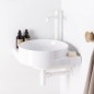 Ravak Yard - Lavabo d'angle 45x45 cm, sans trop-plein, trou pour robinet, blanc XJX01245000