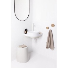 Ravak Yard - Lavabo d'angle 45x45 cm, sans trop-plein, trou pour robinet, blanc XJX01245000