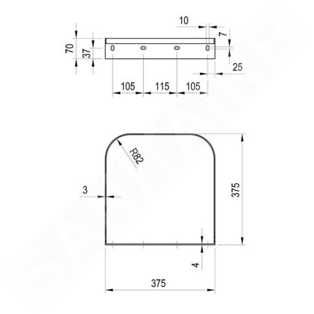 Ravak Yard - Console pour lavabo Yard 600, blanc X01777