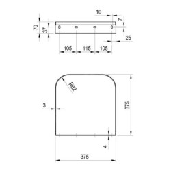 Ravak Yard - Console pour lavabo Yard 600, noir X01782