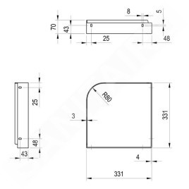 Ravak Yard - Console pour lavabo Yard 450 C, inox X01785