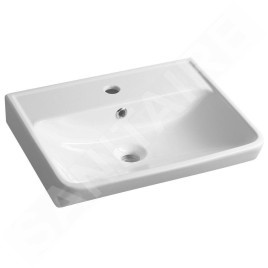 Bruckner Neon - Lavabo 450x415 mm, avec trop-plein, avec trou pour robinet, blanc 201.130.0