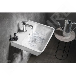 Bruckner Neon - Lavabo 450x415 mm, avec trop-plein, avec trou pour robinet, blanc 201.130.0