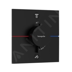 SANITINO - Set de douche avec thermostat et corps encastré hansgrohe, accessoires kielle, noir mat SANI21HKK403