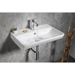 Bruckner Neon - Lavabo 600x415 mm, avec trop-plein, avec trou pour robinet, blanc 201.132.0